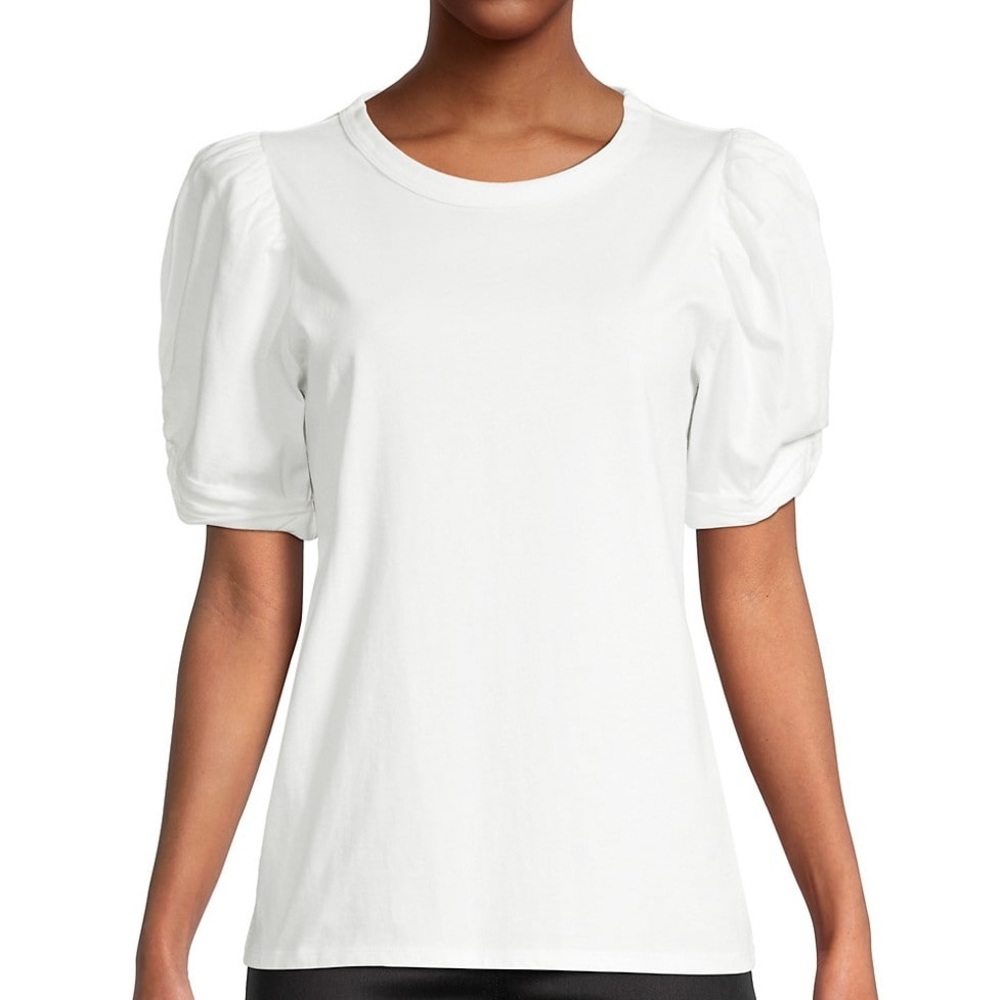 White Puff-Sleeve T-Shirt